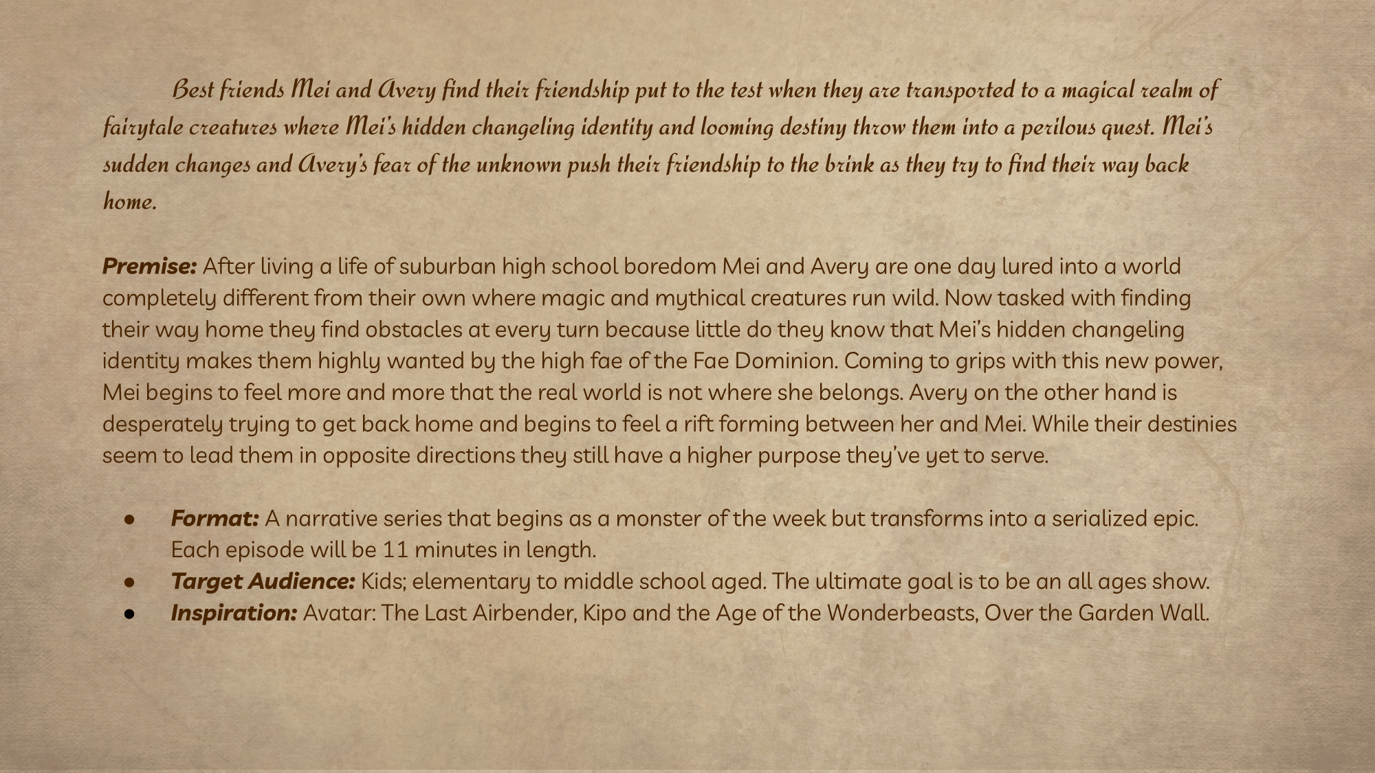 Pitch Bible Page one